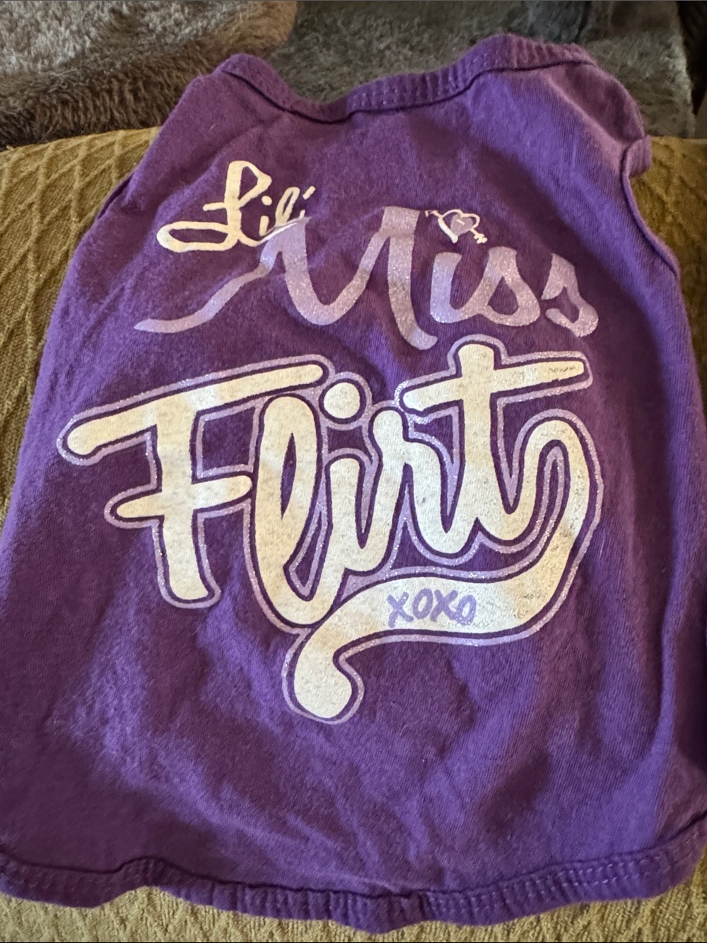 Miss Flirt Purple Dogs Graphic Top